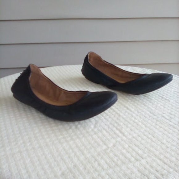 Lucky Brand ECHO Women's Ballet Flats Leather Black size 11 EUC - Picture 2 of 9